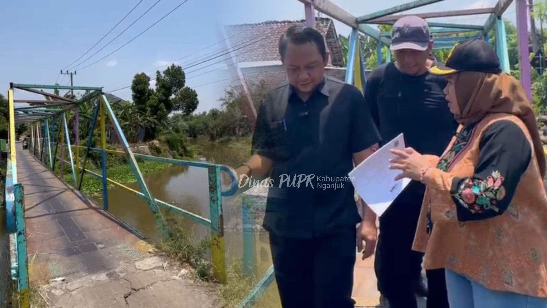 Sinergi Pengawasan, Kejari Nganjuk dan Dinas PUPR Tinjau Progres Rehabilitasi Jembatan Banjarejo